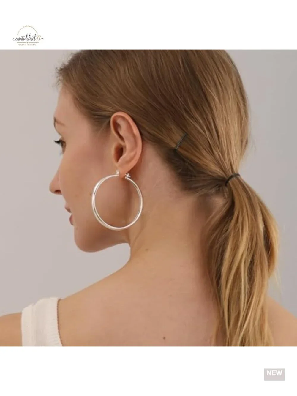 4mm Thick Chunky Hoop Earrings Sterling Silver Post Hollow Tube Lightweight